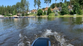 View on the resort from the Lipno Lake