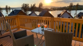 Stunning view in the evening over Lipno Lake