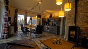 Living room with kitchen